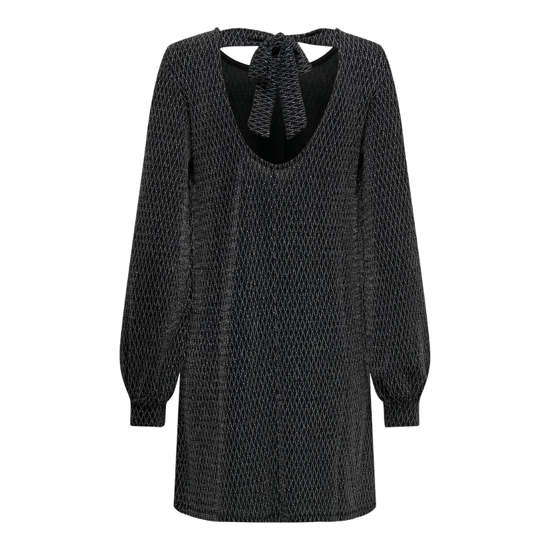 ONLY - KJOLE - CAROL GLITTER BOW 15309903 - BLACK/HARLEKIN SILVER