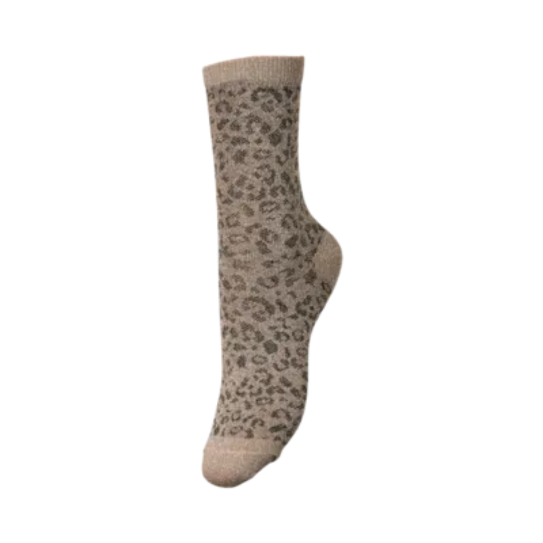 PIECES - GLIMMERSTRØMPE - SEBBY 17151109 - TAUPE/GREY/BLACK