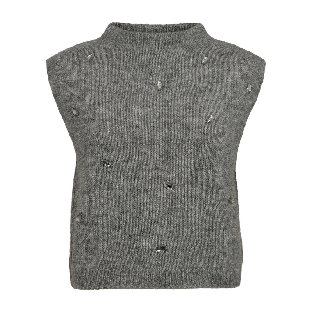 NÜMPH - VEST - SAIDANI 704993 - MEDIUM GREY MELANGE