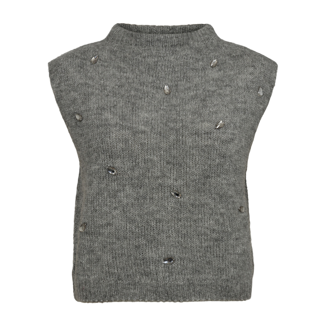 NÜMPH - VEST - SAIDANI 704993 - MEDIUM GREY MELANGE