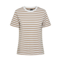 PIECES - T-SHIRT - RIA 17146339 - SILVER MINK/BRIGHT WHITE