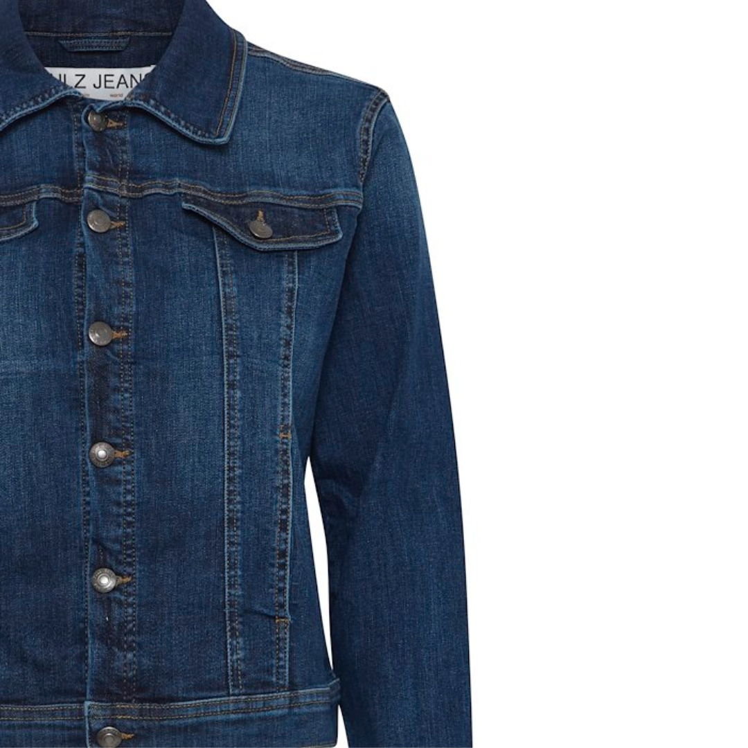 PULZ - DENIMJAKKE - KATJA 50208246 - DARK BLUE DENIM