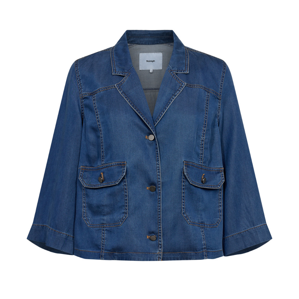 NÜMPH - SKJORTE - MIAMI 705297 - MEDIUM BLUE DENIM
