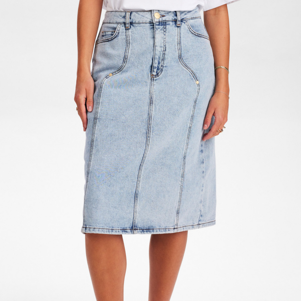 NÜMPH - DENIM NEDERDEL - TORONTO 705271 - LIGHT BLUE DENIM