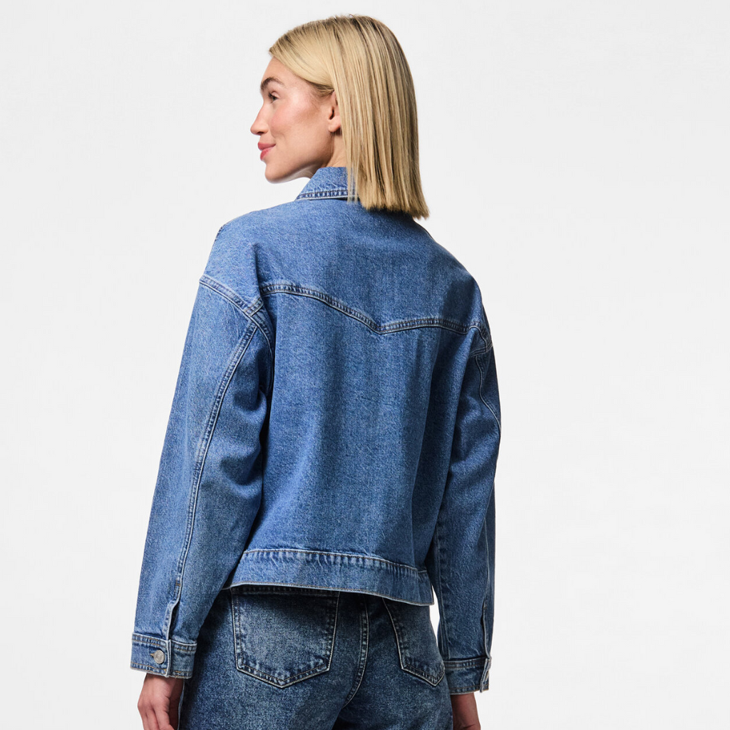 PIECES - DENIMJAKKE - ELMA 17154493 - MEDIUM BLUE DENIM