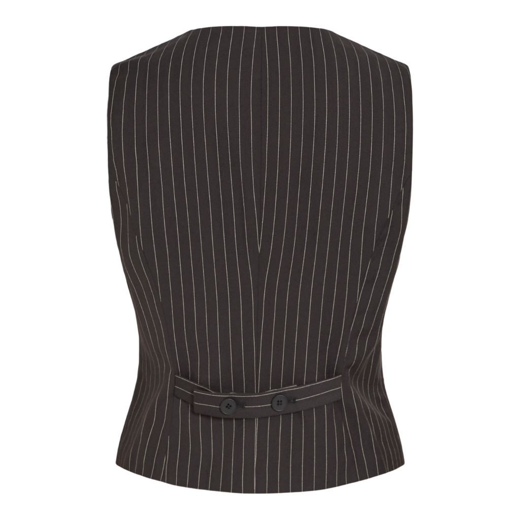 VILA - VEST - ESMA 14101187 - BLACK BEAUTY/BIRCH STRIPES