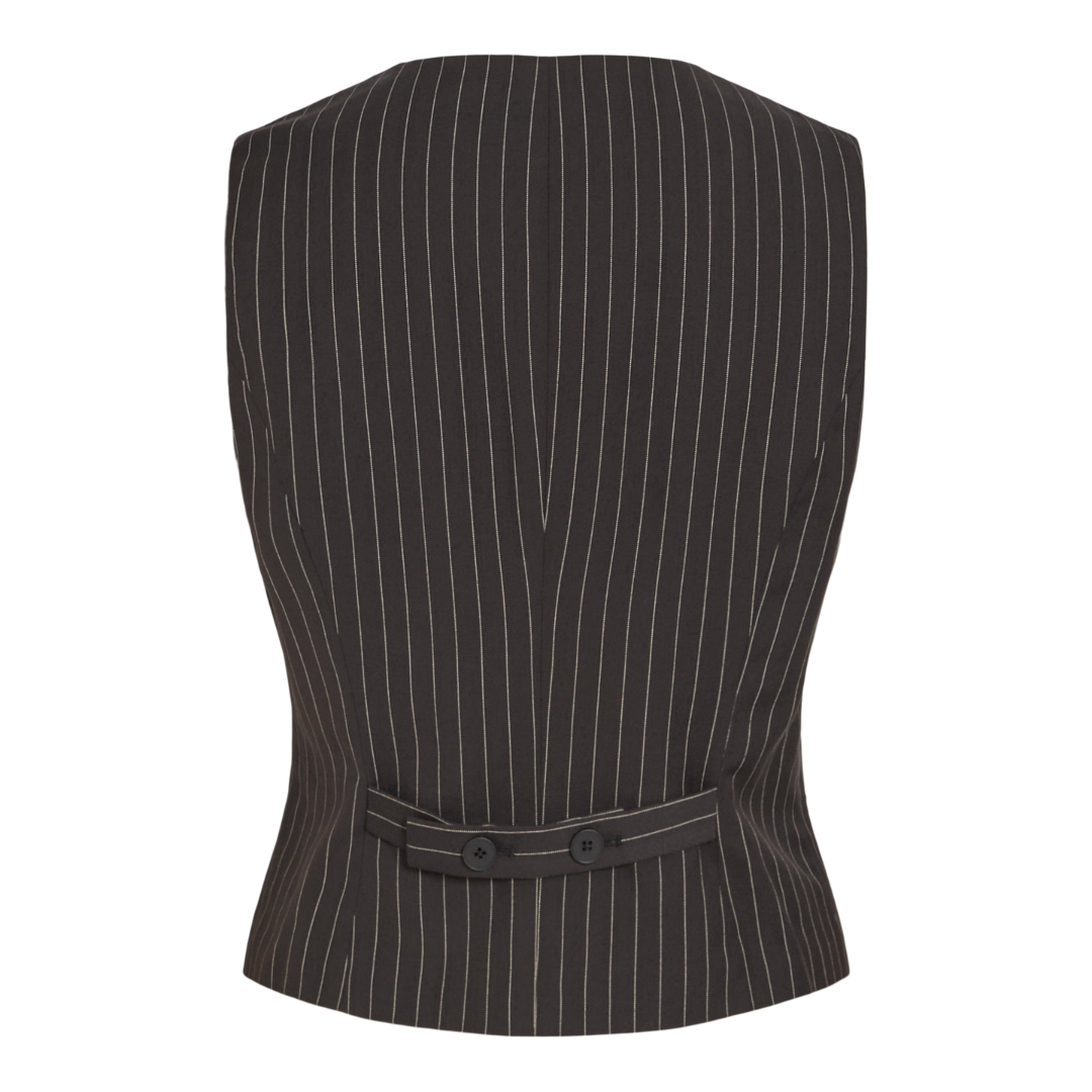 VILA - VEST - ESMA 14101187 - BLACK BEAUTY/BIRCH STRIPES