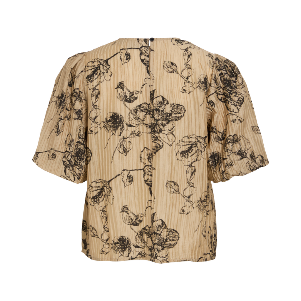 VILA - BLUSE - SACHI 14107836 - TIGERS EYE/BLACK FLOWERS