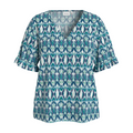 VILA - TOP - NELLE 14107973 - SNOW WHITE/GRAPHIC BLUE