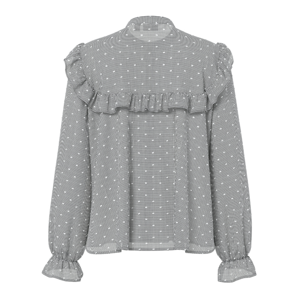 PIECES - SKJORTE - JENNYA 17160559 - BLACK/DOBBY CHECKED