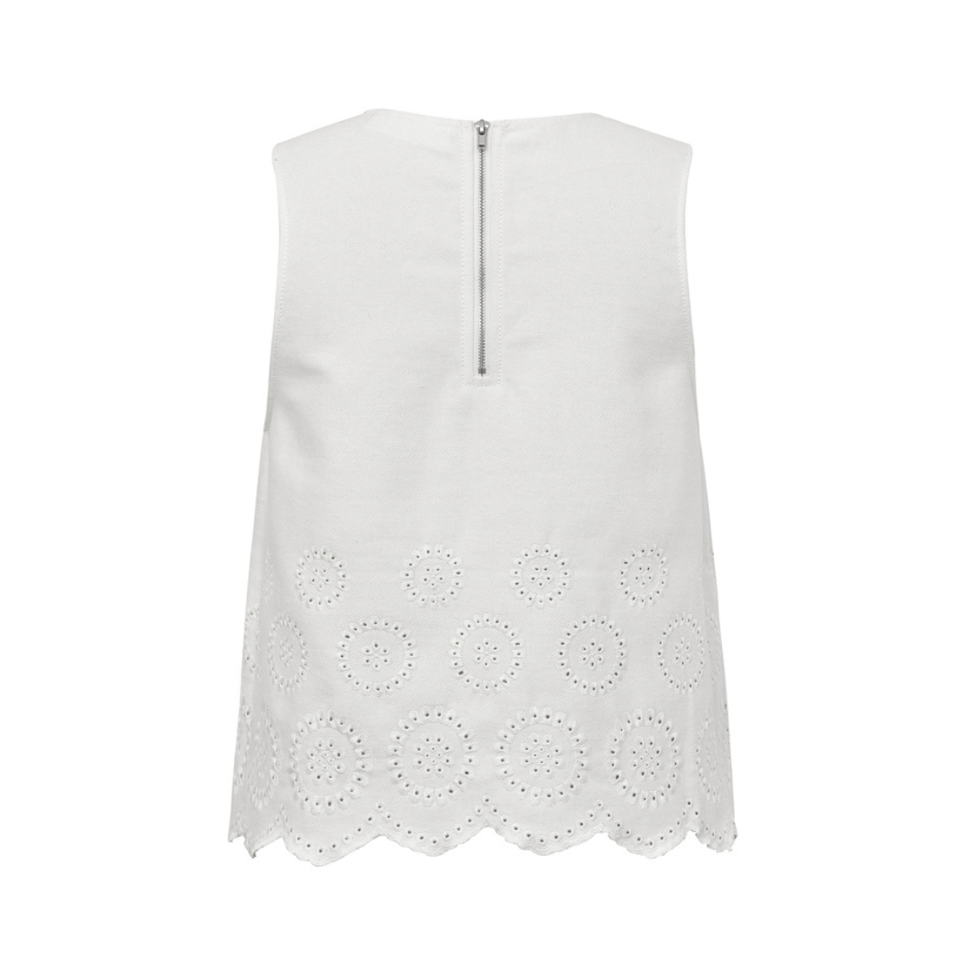 GLOBAL FUNK - TOP - RIHNE SCALLOP 73770286 - WHITE