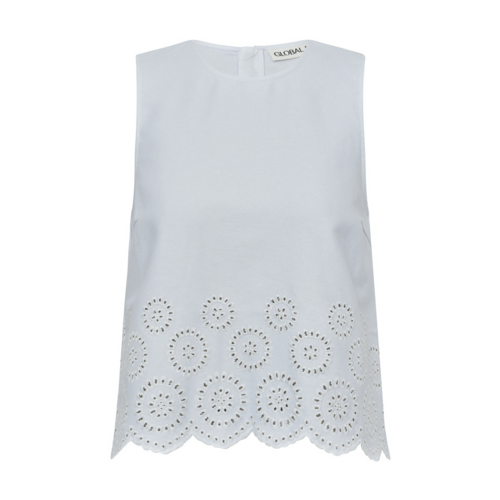 GLOBAL FUNK - TOP - RIHNE SCALLOP 73770286 - WHITE