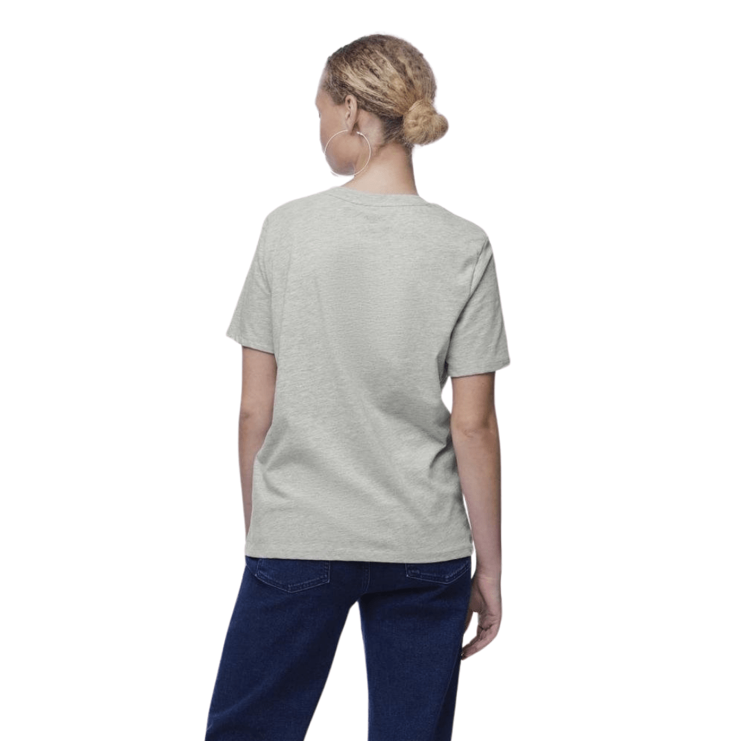 PIECES - T-SHIRT - RIA SOLID 17140802 - LIGHT GREY MELANGE