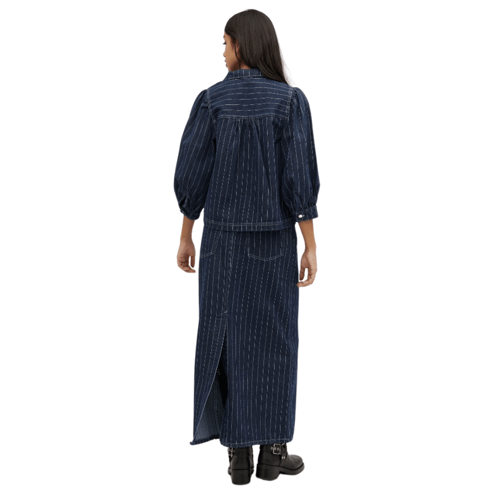 GLOBAL FUNK - DENIM NEDERDEL - JOANCE 60029207 - NAVY PINSTRIPE
