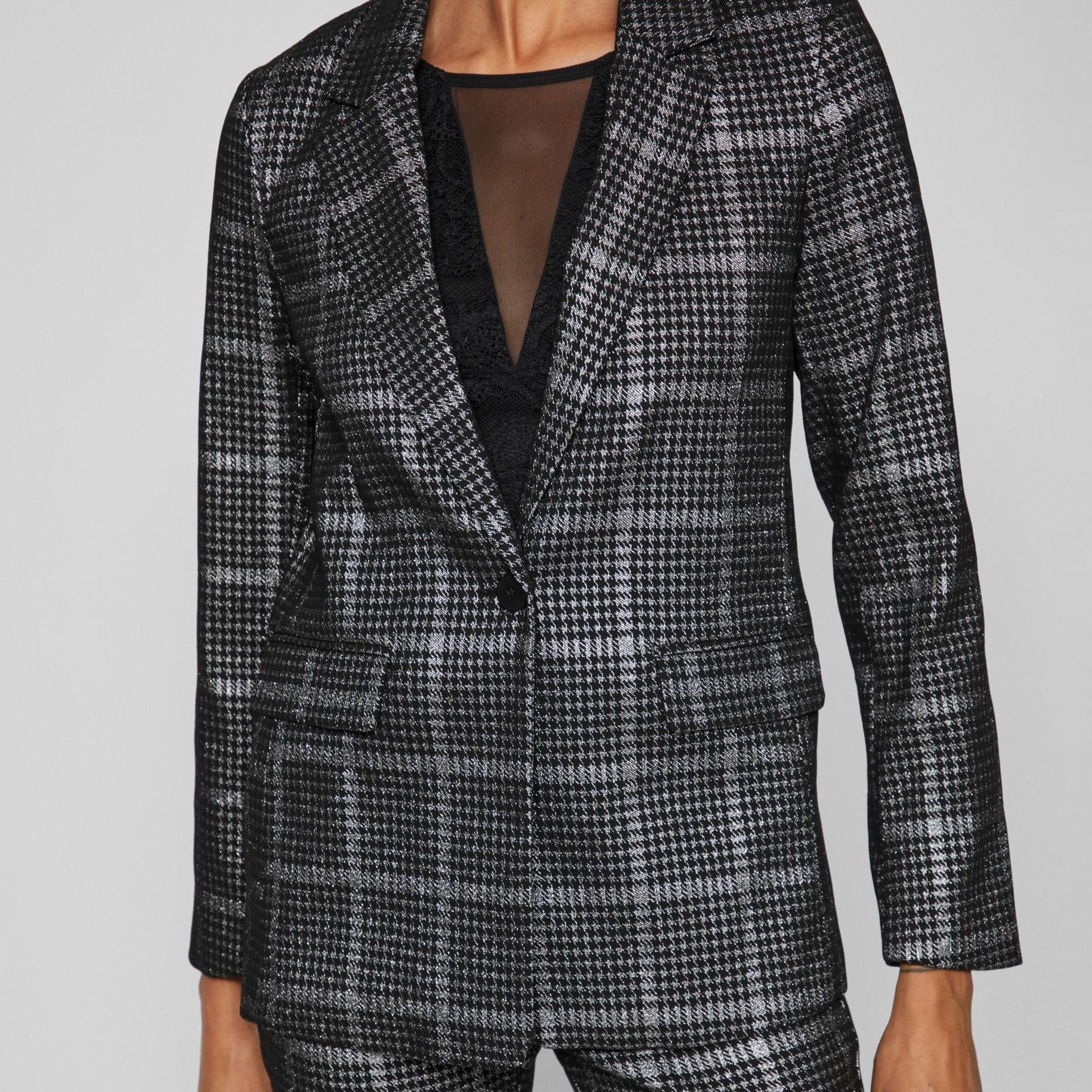 VILA - BLAZER - SHINE 14091483 - SORT/GUNMETAL