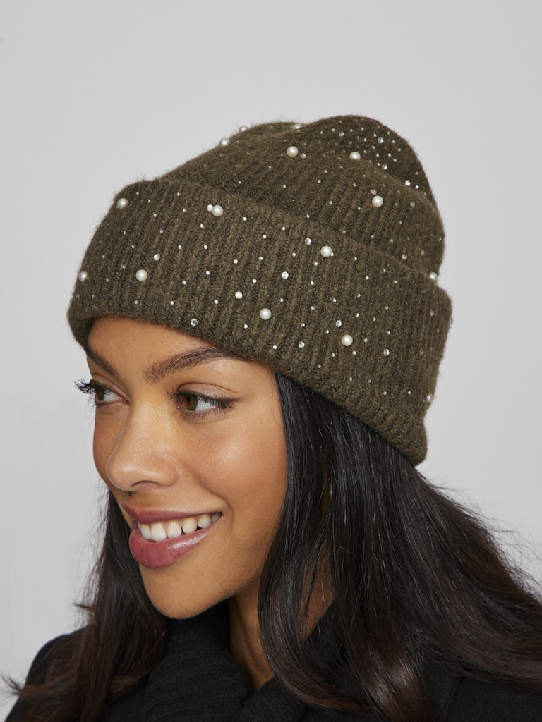 VILA - HUE - SUMMER - BEANIE - 14099942 -  GOTHIC OLIVE