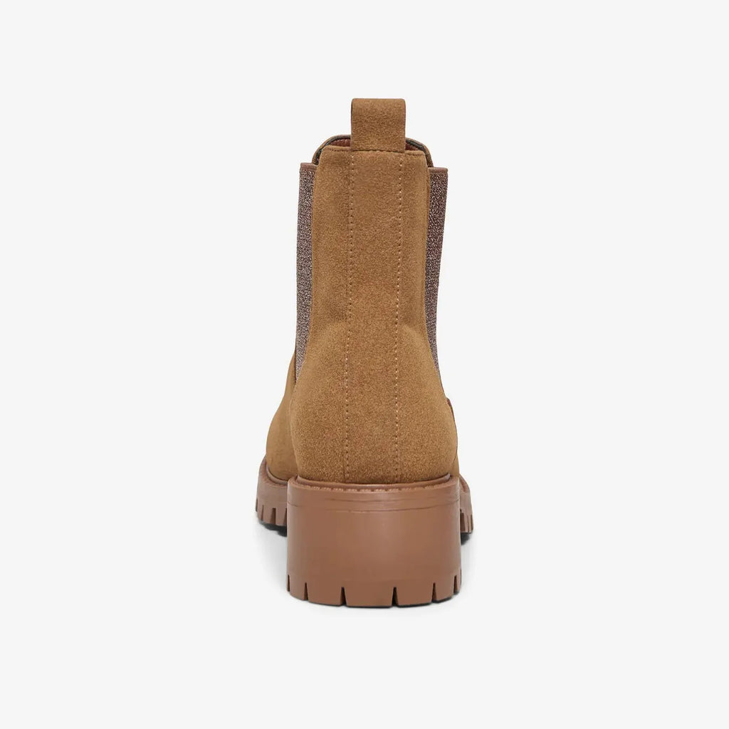 ONLY - STØVLE - ZOE NUBUCK PU - 15356864 - COGNAC DETAIL MACH LUREX