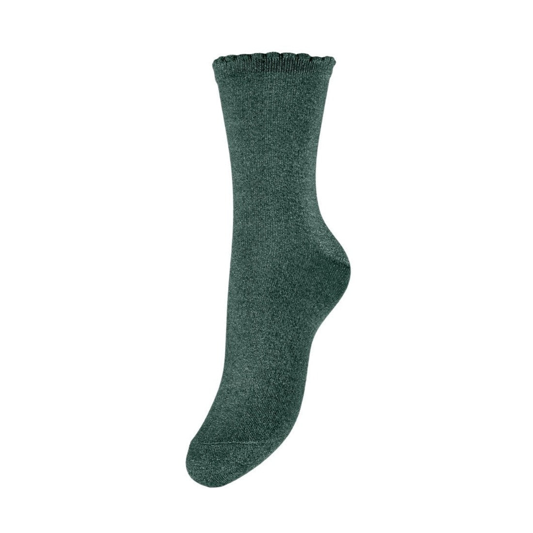 PIECES GLIMMERSTRØMPE - SEBBY 17078534 - TREKKING GREEN/TONED LUREX