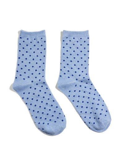 PIECES - STRØMPE - SEBBY - 17094859 -  HYDRANGEA SMALL DOTS IN MAZARINE BLUE