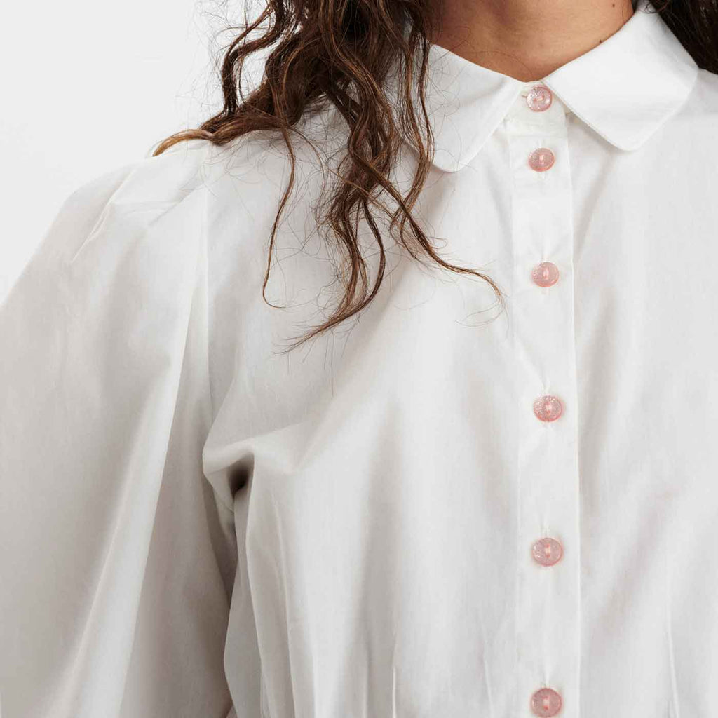 NÜMPH - SKJORTE - AUGUSTA  702543 - BRIGHT WHITE