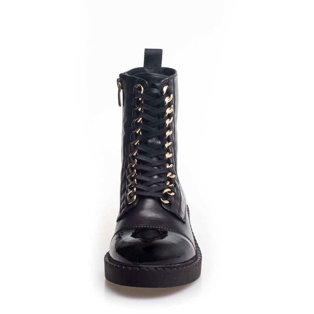 COPENHAGEN SHOES - STØVLE - NEW ROCK PATENT CS7047 - SORT/GULD