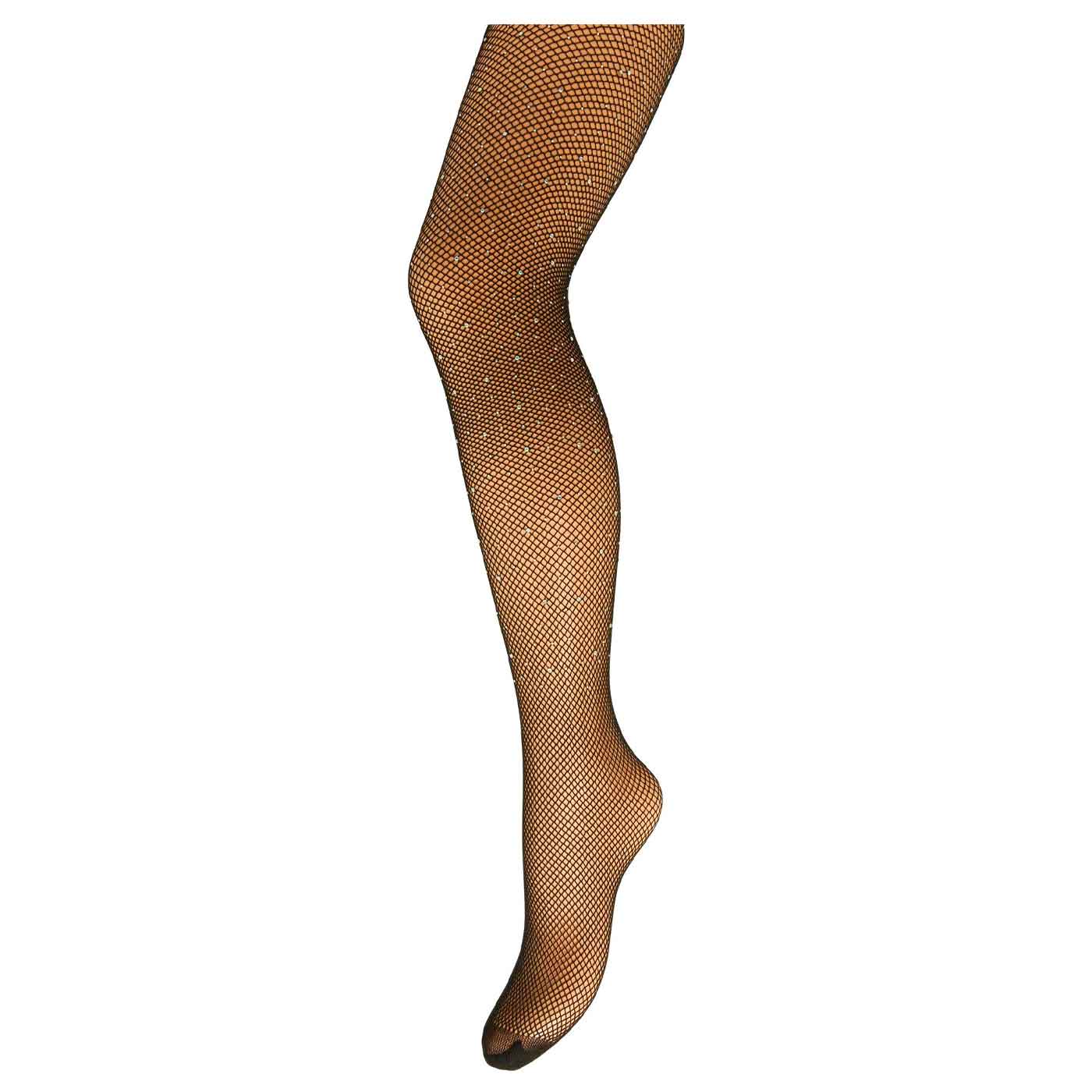 PIECES - STRØMPEBUKS - CLAIRE FISHNET GLITTER 17137684 - SORT