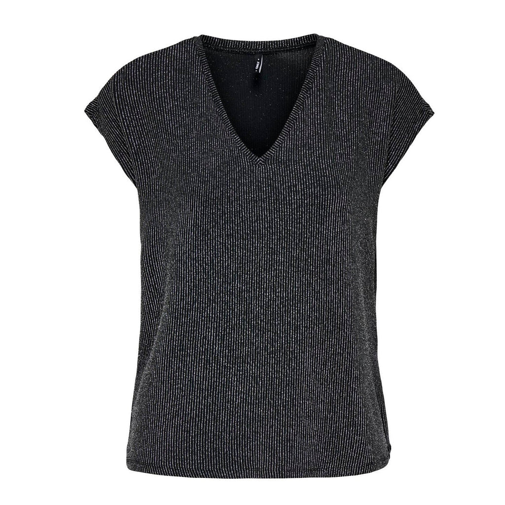 ONLY - TOP - CAROL 15360960 - BLACK/SILVER GLITTER