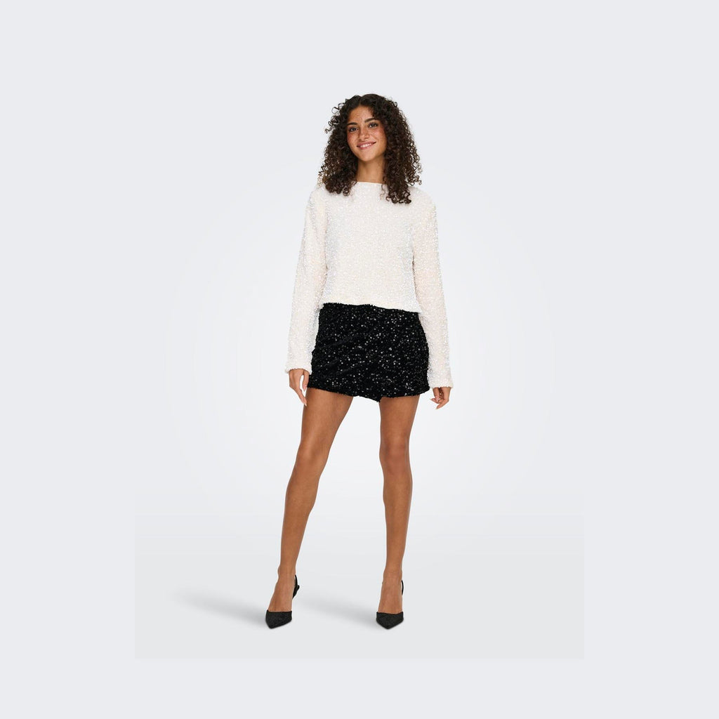 ONLY - SKORTS - ANIKA 15358316 - BLACK SEQUINS