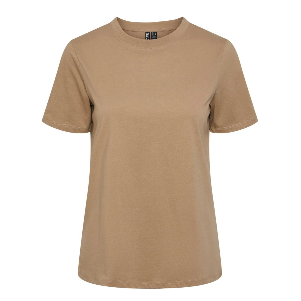 PIECES - T-SHIRT - RIA SOLID 17140802 - SILVER MINK