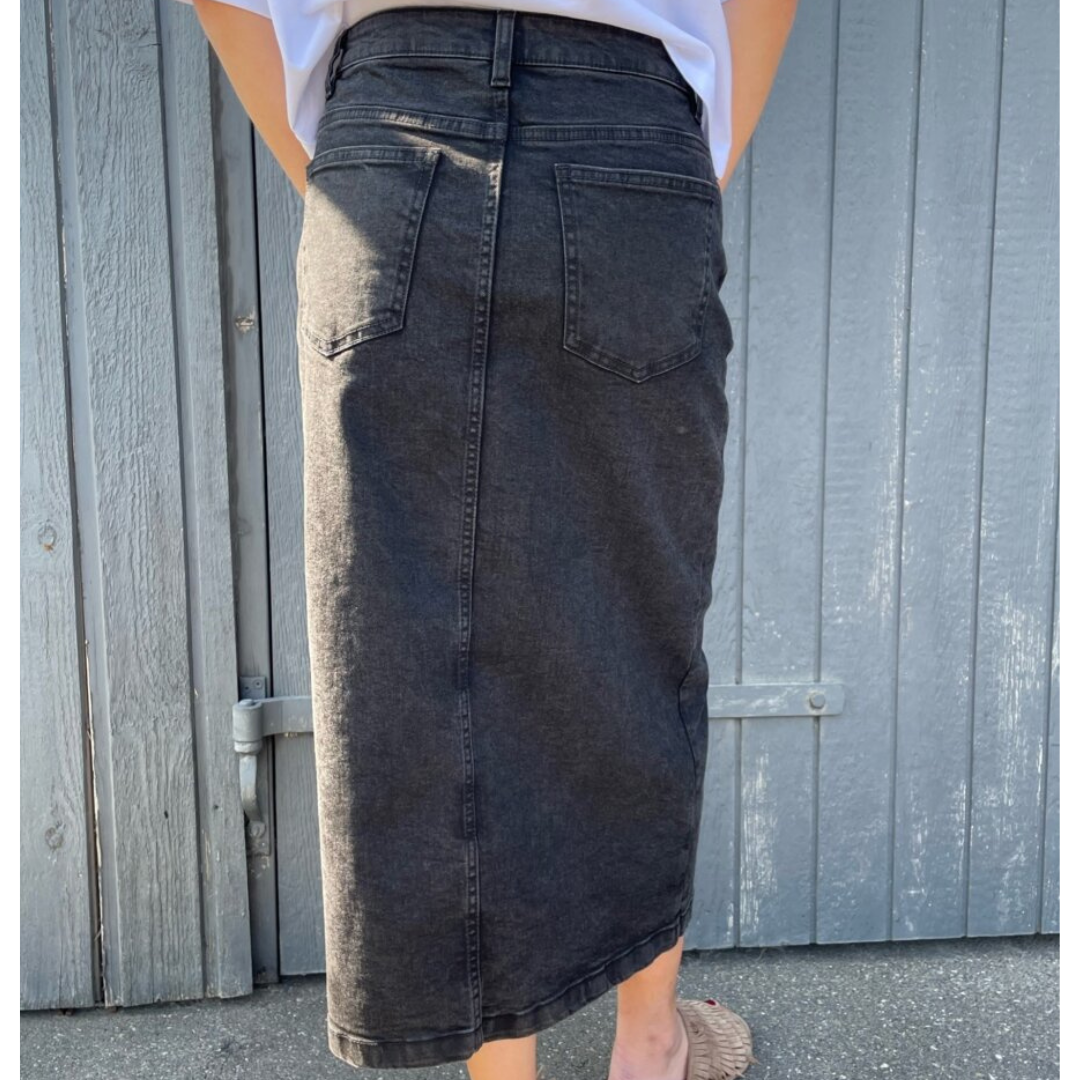SISTERS POINT - DENIM NEDERDEL - OLIA 16206 - D. GRAY