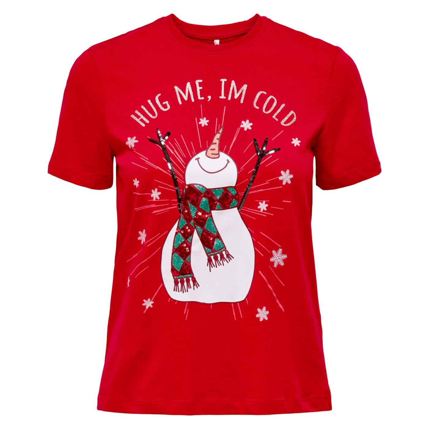 ONLY - T-SHIRT - XMAS YRSA CHRISTMAS 15219616 - URBAN RED