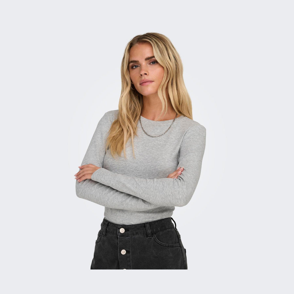 ONLY - T-SHIRT - RILEY 15323159 - LIGHT GREY MELANGE