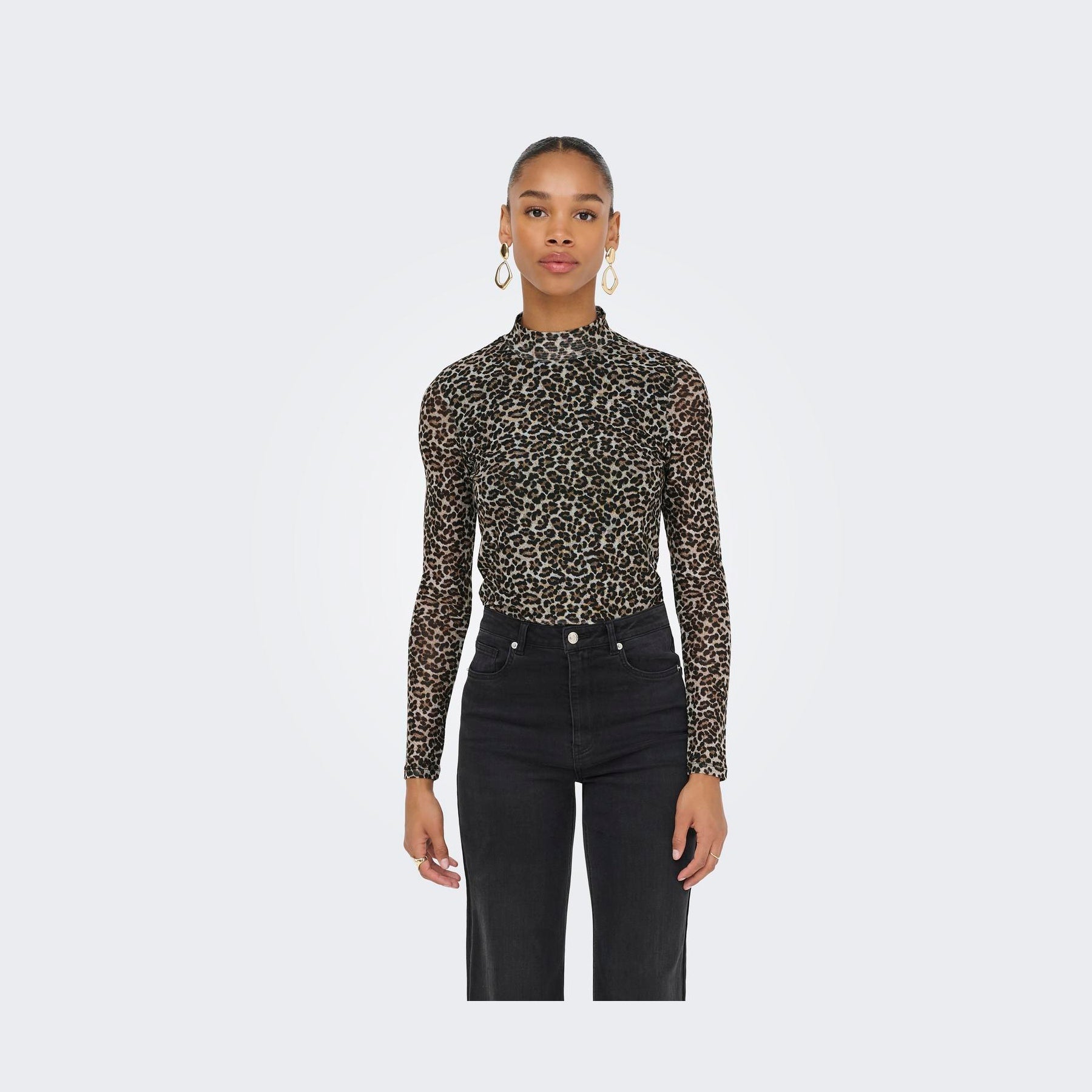 ONLY - MESHBLUSE - ERICA 15141298 - PUMICE STONE/EVERYDAY LEO