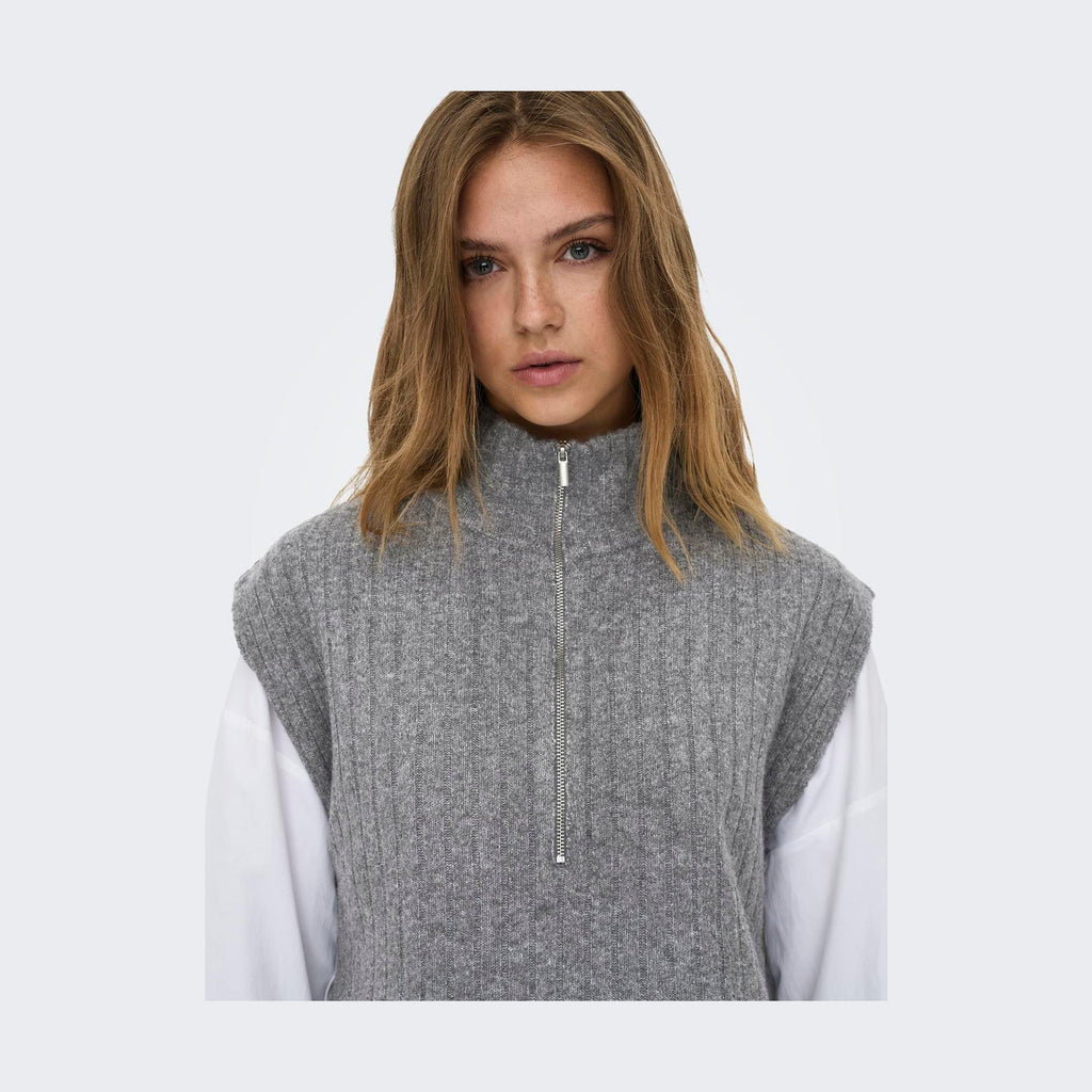 ONLY - VEST -  JEANETT 15360357 - MEDIUM GREY MELANGE
