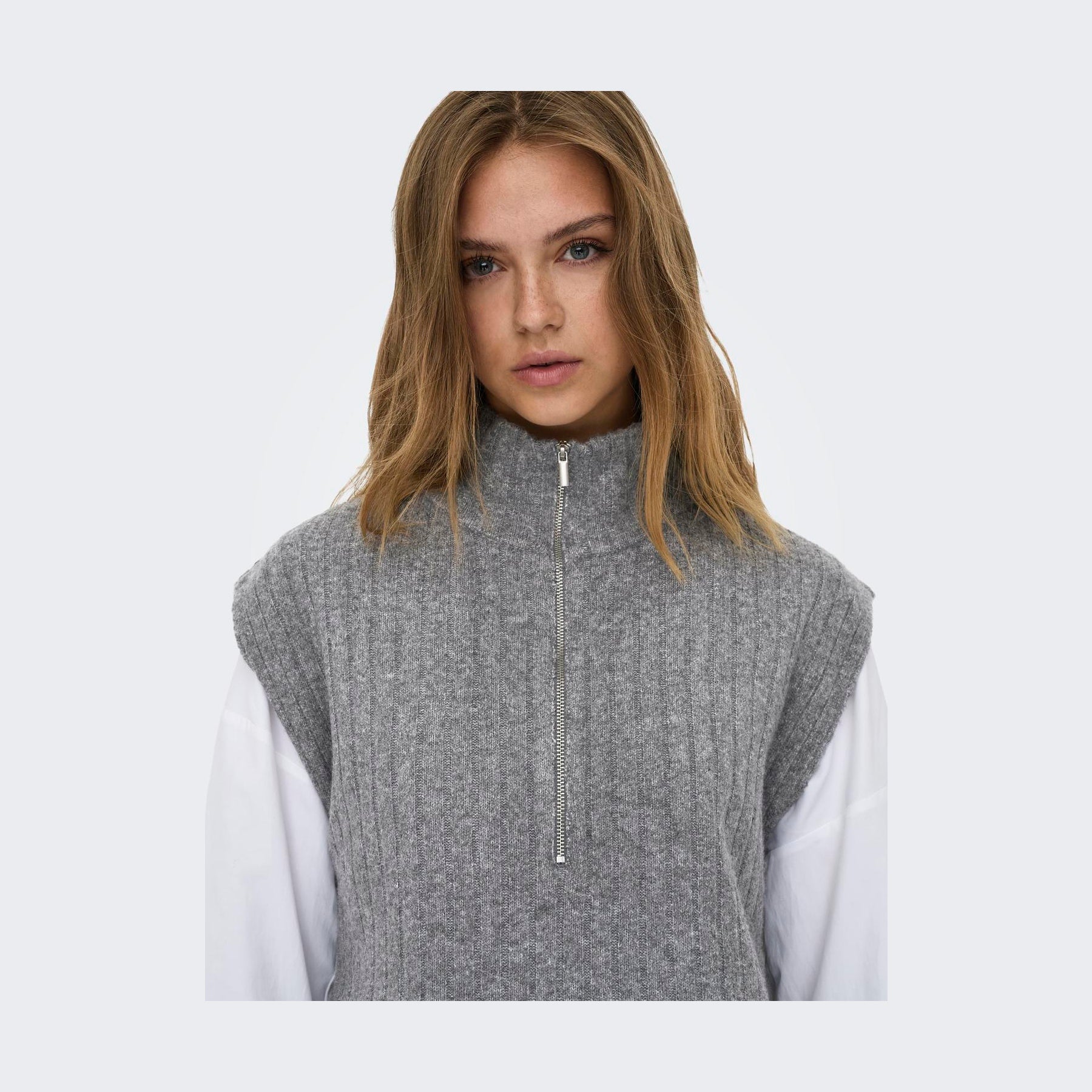 ONLY - VEST -  JEANETT 15360357 - MEDIUM GREY MELANGE