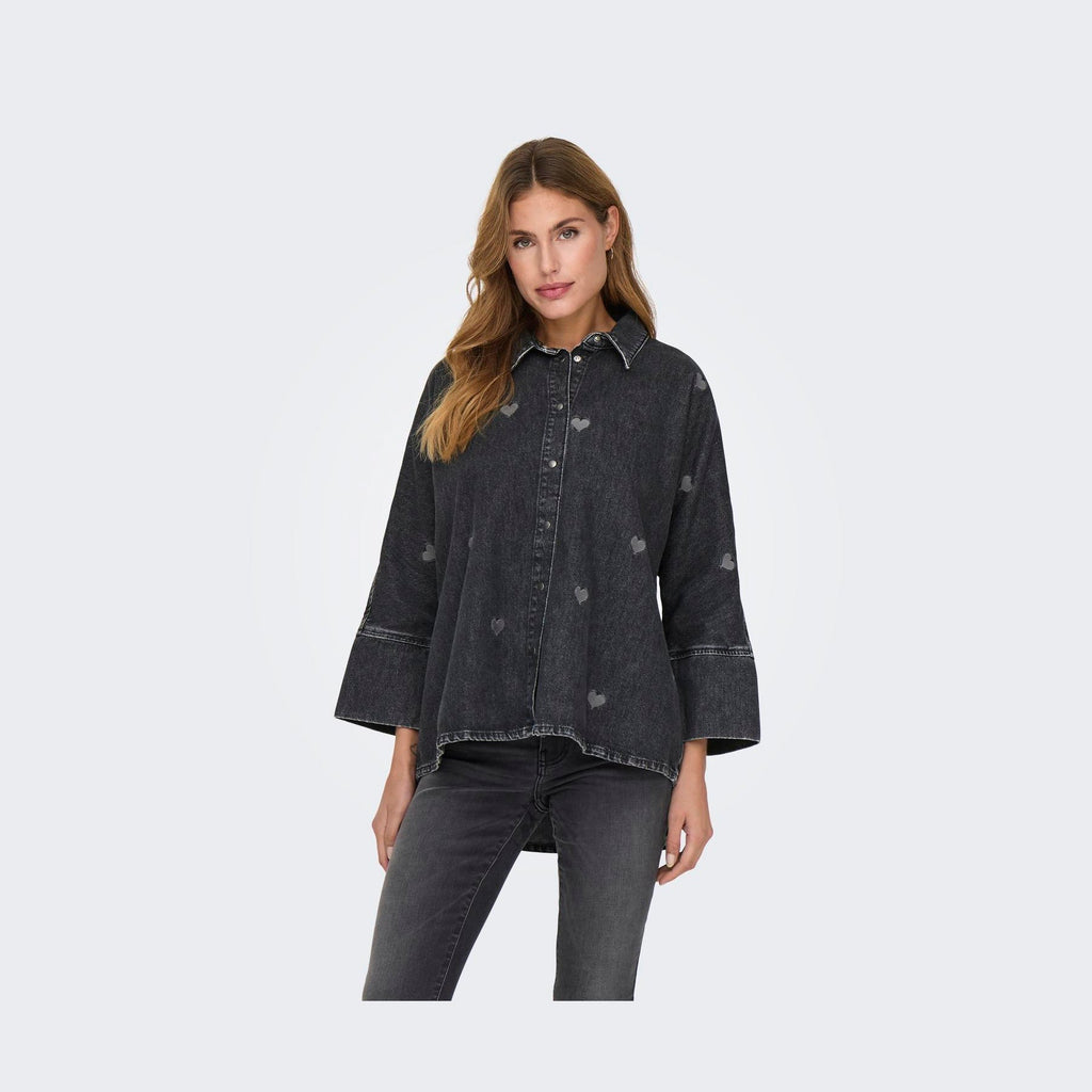 ONLY - SKJORTE - GRACE 15347081 - WASHED BLACK