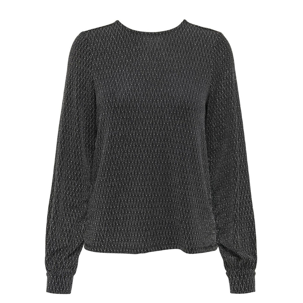 ONLY - TOP - CAROL 15371588 - BLACK/HARLEKIN SILVER