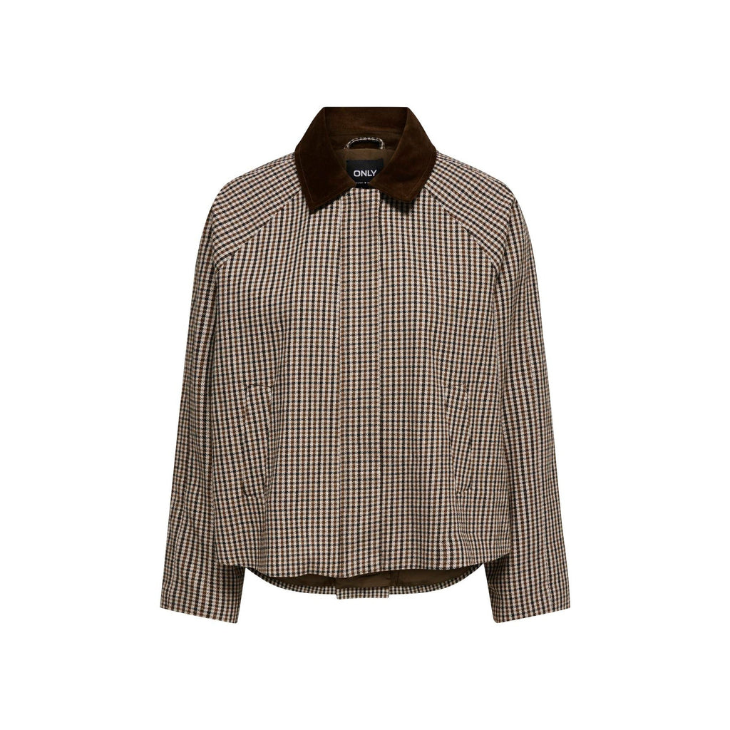 ONLY - JAKKE - MANILLA 15370316 - MOONLIGHT SMALL CHECKS/BROWN/BLACK