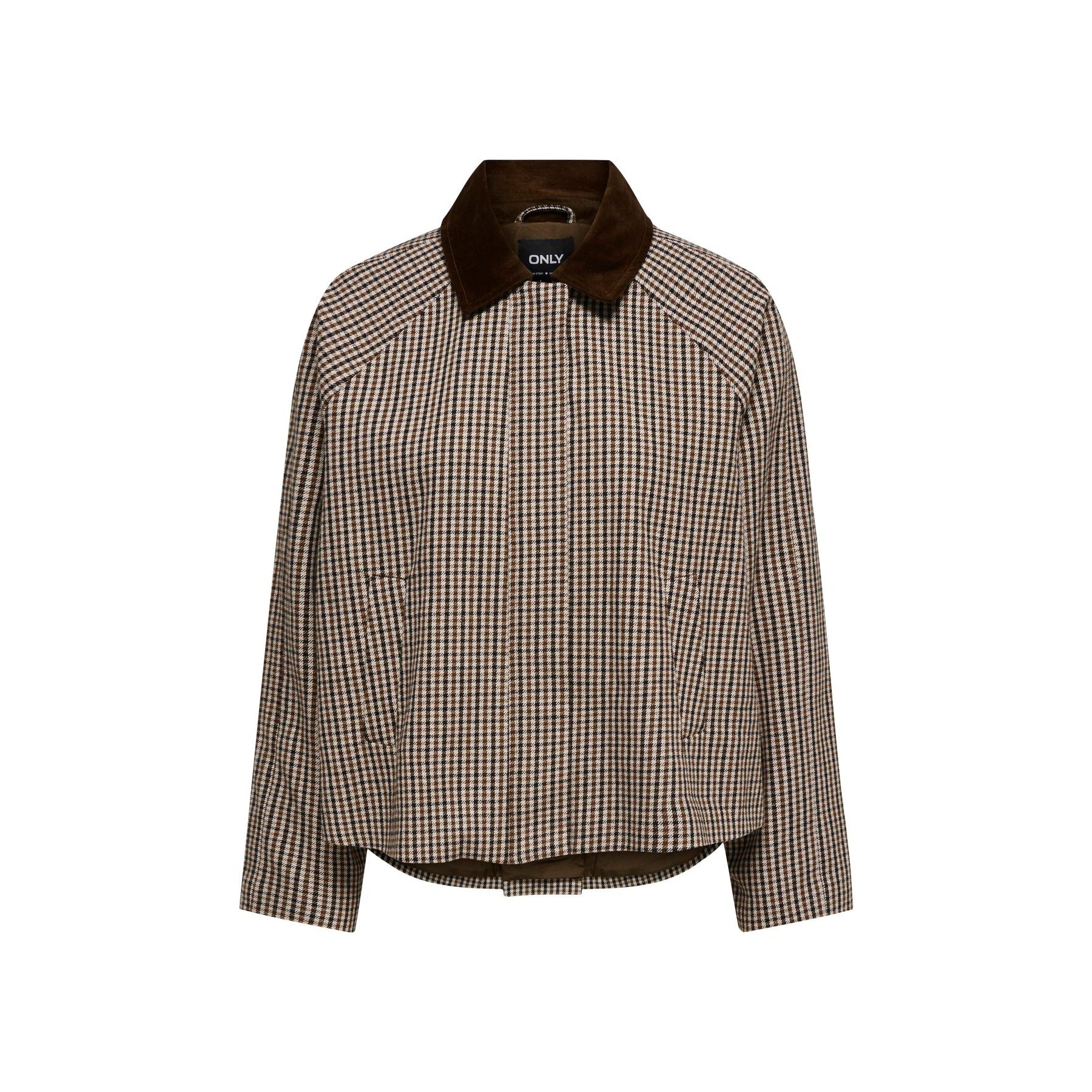 ONLY - JAKKE - MANILLA 15370316 - MOONLIGHT SMALL CHECKS/BROWN/BLACK