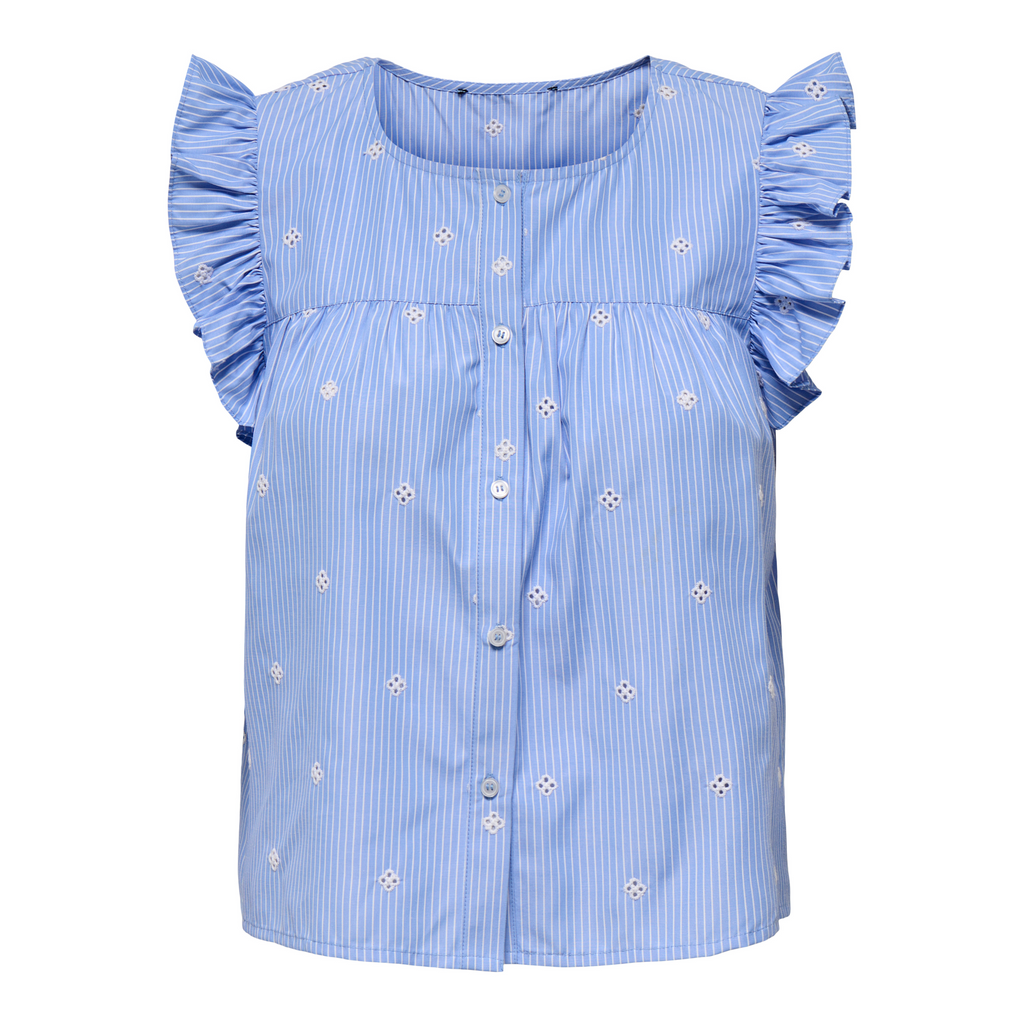 ONLY - TOP - AMANDA 15341412 - CORONET BLUE STRIPES/WHITE