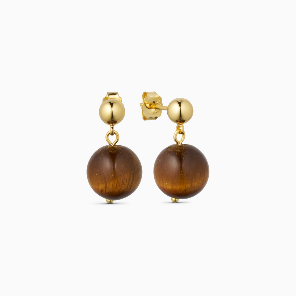 SOÏ - KRYSTAL ØRERINGE - NORA - TIGER EYE