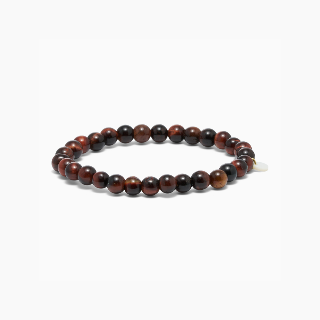 SOÏ -  KRYSTAL ARMBÅND - RED TIGER EYE 6 MM.