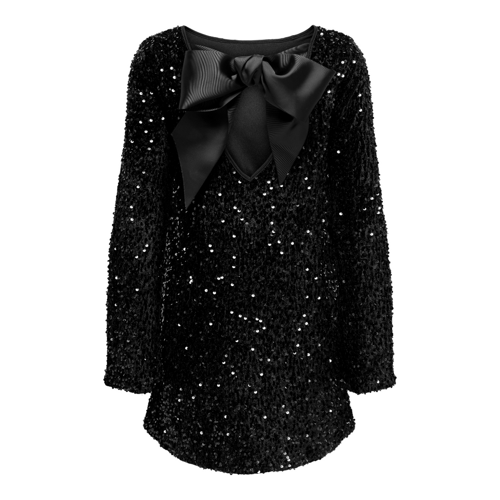 ONLY - KJOLE - ANIKA SEQUINS BOW 15339408 - SORT