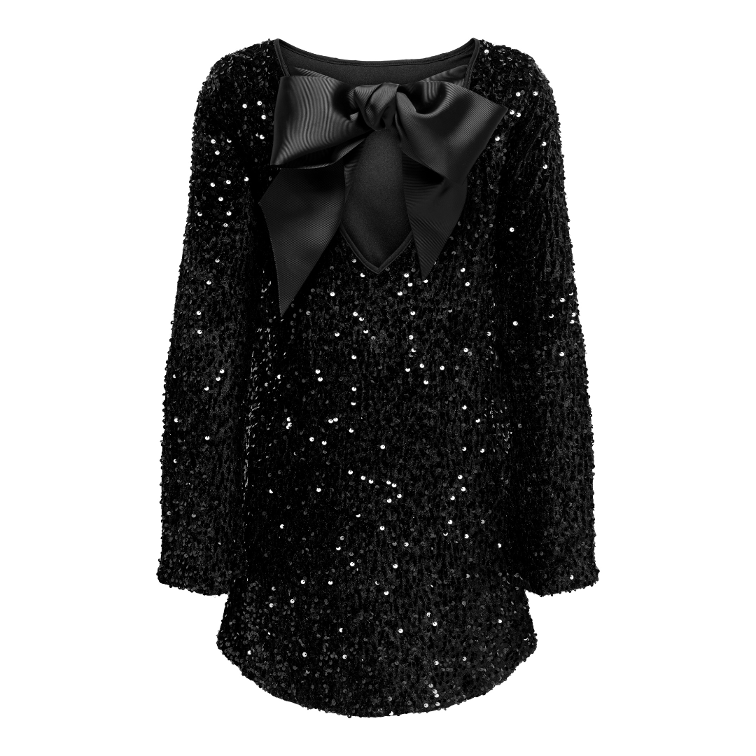 ONLY - KJOLE - ANIKA SEQUINS BOW 15339408 - SORT