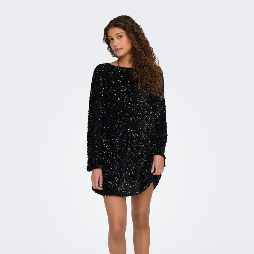 ONLY - KJOLE - ANIKA SEQUINS BOW 15339408 - SORT