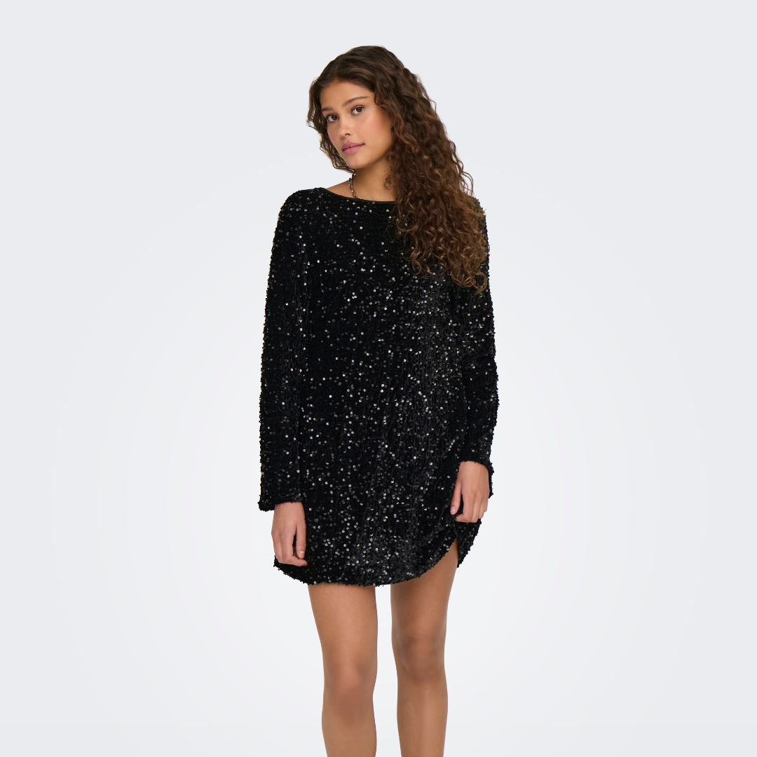ONLY - KJOLE - ANIKA SEQUINS BOW 15339408 - SORT