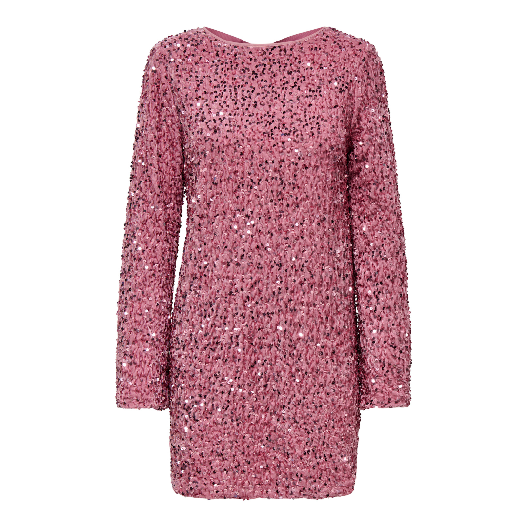ONLY - KJOLE - ANIKA SEQUINS BOW 15339408 - DUSTY ROSE