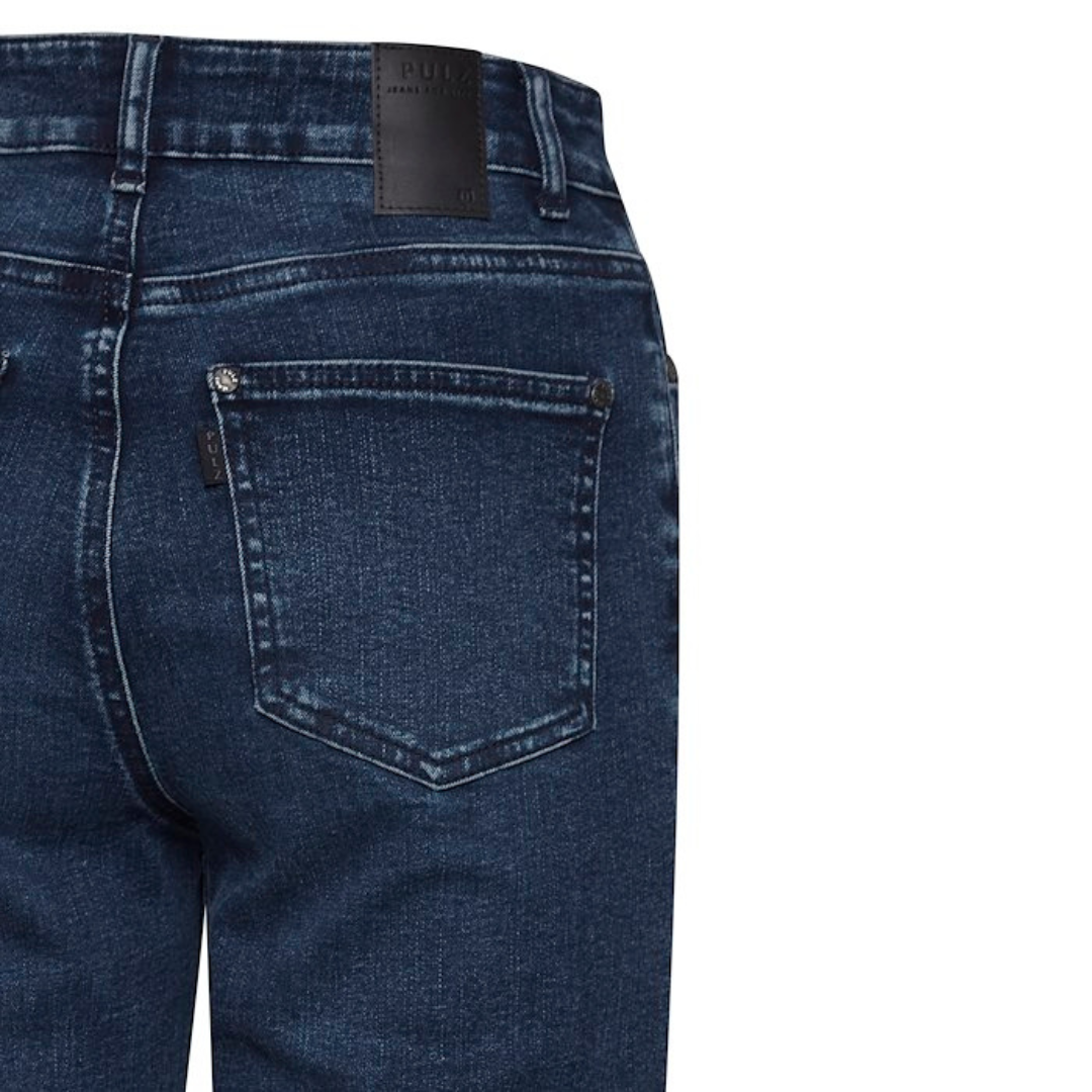 PULZ - JEANS - LIVA STRAIGHT 50206964 - MEDIUM BLUE DENIM