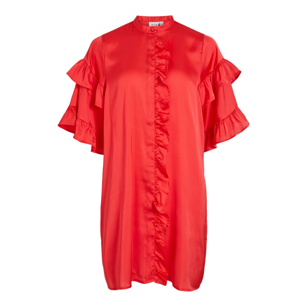 VILA - KJOLE - KAVAS 14101927 - POPPY RED