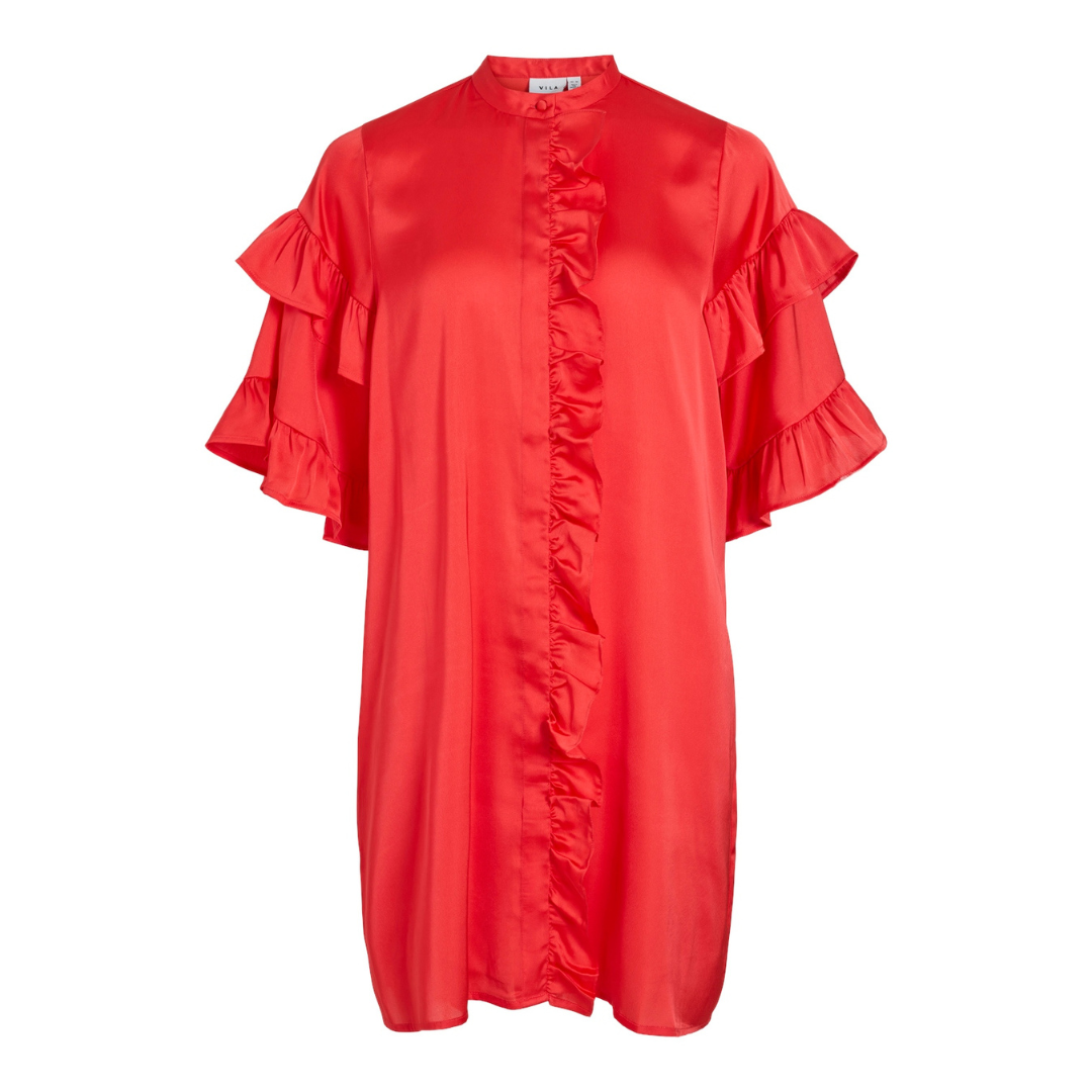 VILA - KJOLE - KAVAS 14101927 - POPPY RED